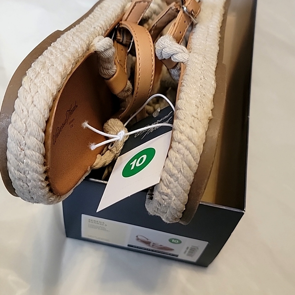 NWT Universal Threads Serena Nautical Rope Sandals Vegan Leather Flats - Picture 6 of 9